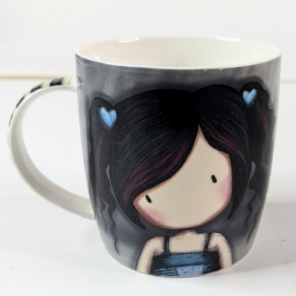 Gorjuss Santoro Mug Lost For Words 2012 Vintage Rare Goth Girl Gloves Blue Black - Picture 6 of 7
